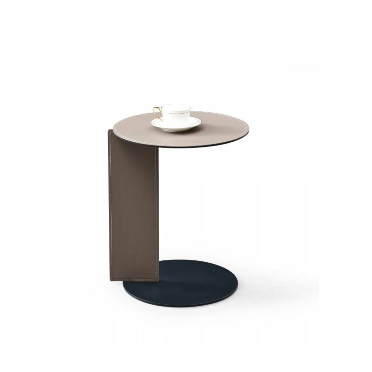 Stitched Leather Cantilever Nightstand